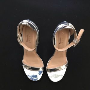 Silver strap heels